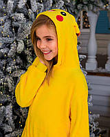 Детская пижама Кигуруми Пикачу размер на рост: 110,120, 130, 140. теплая пижама для девочек пижама комбинезон