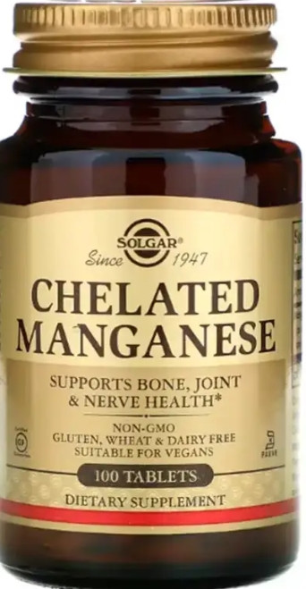 Марганець Solgar Chelated Manganese 100 tabs