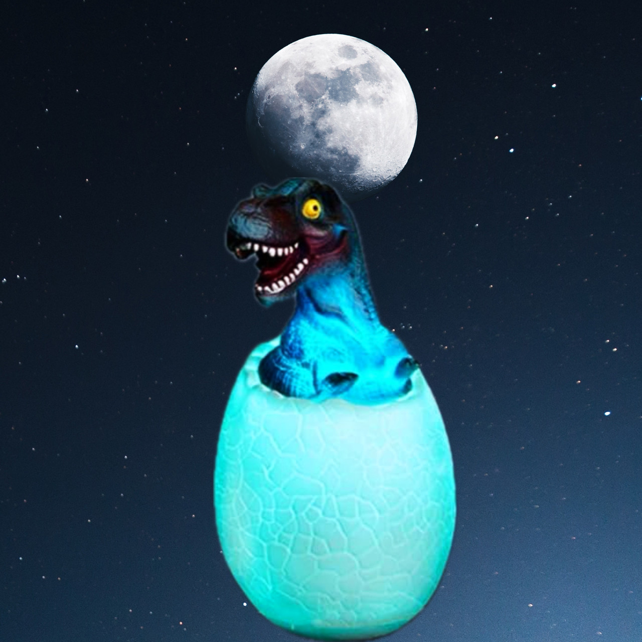 Дитячий світильник SUNROZ 3D Dinosaur Lamp лампа-нічник "Динозаврик у яйці" з пультом