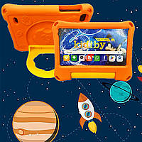 Дитячий планшет Kidiby на Android 14, 7" дюймів Wi-Fi 128 GB IPS 4G з функцією телефона в протиударному чохлі