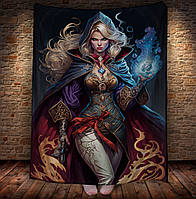 Плед с принтом красивая женщина волшебница ведьма повелительница льда и огня 150х200 см.