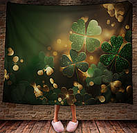 Плед с принтом волшебная клевер день святого Патрика желание 150х200 см.