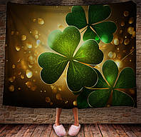 Плед с принтом волшебная клевер день святого Патрика желание 2 150х200 см.