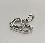 Підвіска "Серце" з цирконієм зі срібла, фото 2