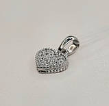 Підвіска "Серце" з цирконієм зі срібла, фото 2