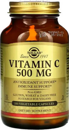 Вітамін С Солгар Solgar Vitamin C 500 мг 100 капсул, фото 1