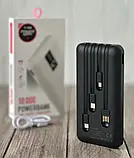 Power Bank Power Way TX108 10000 mAh 4 вбудовані кабелі Black, фото 2