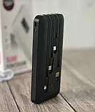 Power Bank Power Way TX108 10000 mAh 4 вбудовані кабелі Black, фото 3