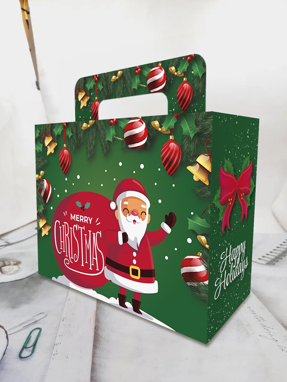 Новорічна картонна коробка для цукерок 1 кг 22*9.5*17 см Іграшки
