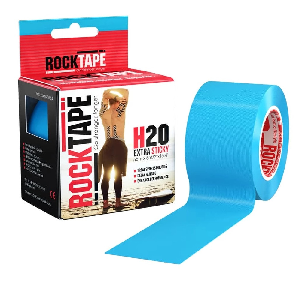 Кінезіотейп RockTape H2O Водостійкий (CША) Блакитний