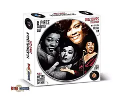Retro Musique Jazz Divas - 8 Pieces Coaster Set With Real Vinyl Coasters