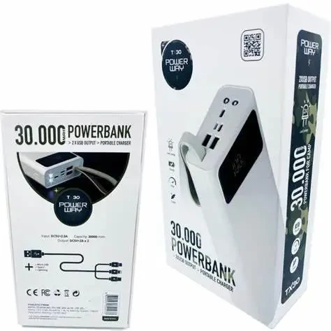 Повербанк Power Way TX30 30000 mAh Зовнішній акумулятор 30000mAh