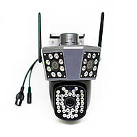 Вулична охоронна камера IP WiFi PC226 з трьома об'єктивами по 3 Мп з підсвічуванням та нічною зйомкою, фото 3