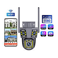 Вулична охоронна камера IP WiFi PC226 з трьома об'єктивами по 3 Мп з підсвічуванням та нічною зйомкою, фото 2
