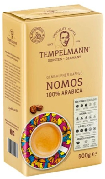 ОРИГІНАЛ! Кава мелена Tempelmann NOMOS 100% Arabica 500г, Німеччина