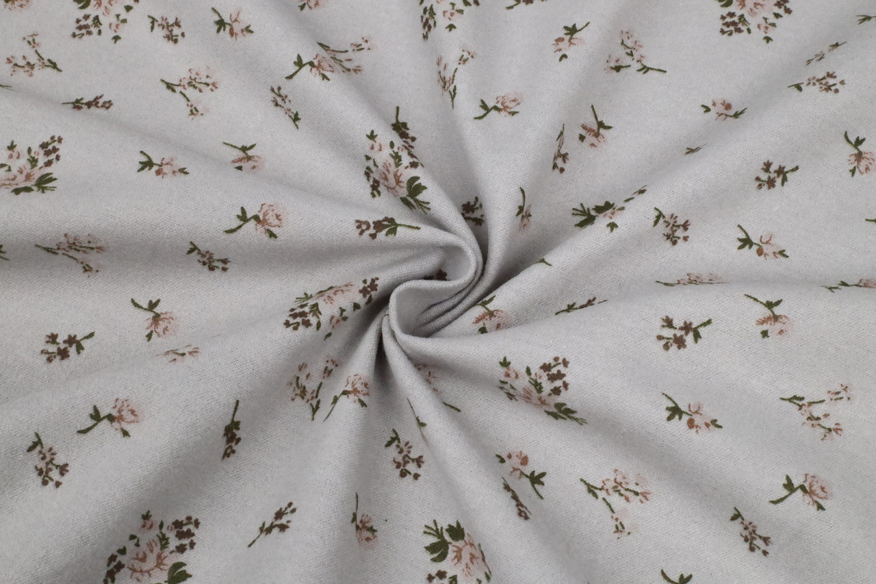 Тепла бавовна Трояндочки лілові на сірому