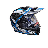Мотошолом Кросовий FORTE розмір L синьо-білий