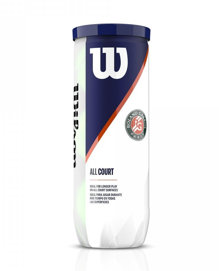 М'ячі тенісні Wilson Roland Garros ALL СT 3 BALL WRT126400 (3 шт.)