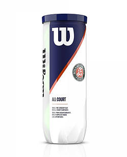 М'ячі тенісні Wilson Roland Garros ALL СT 3 BALL WRT126400 (3 шт.)