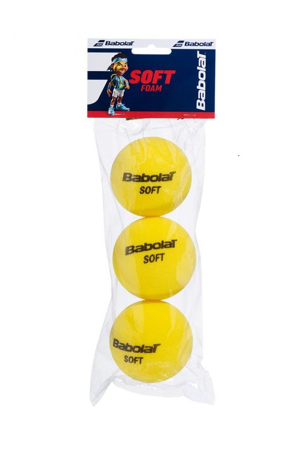 М'ячі тенісні для дітей Babolat Soft Foam х3 для початківців м'які 3 шт.