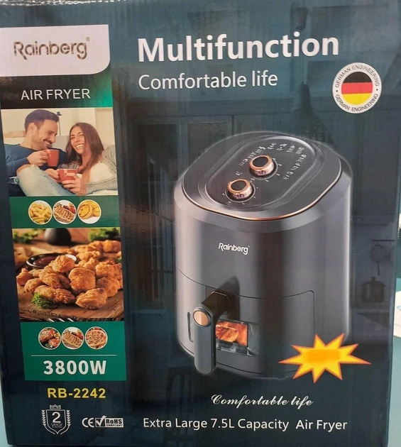 Фритюрница для дома с таймером Rainberg RB-2242 на 6 л безмасляная фритюрница 3800W