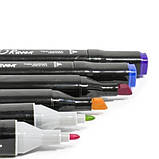 Скетч маркери 24 шт, Набір двосторонніх маркерів sketch, Спеціальні фломастери для малювання, фото 8