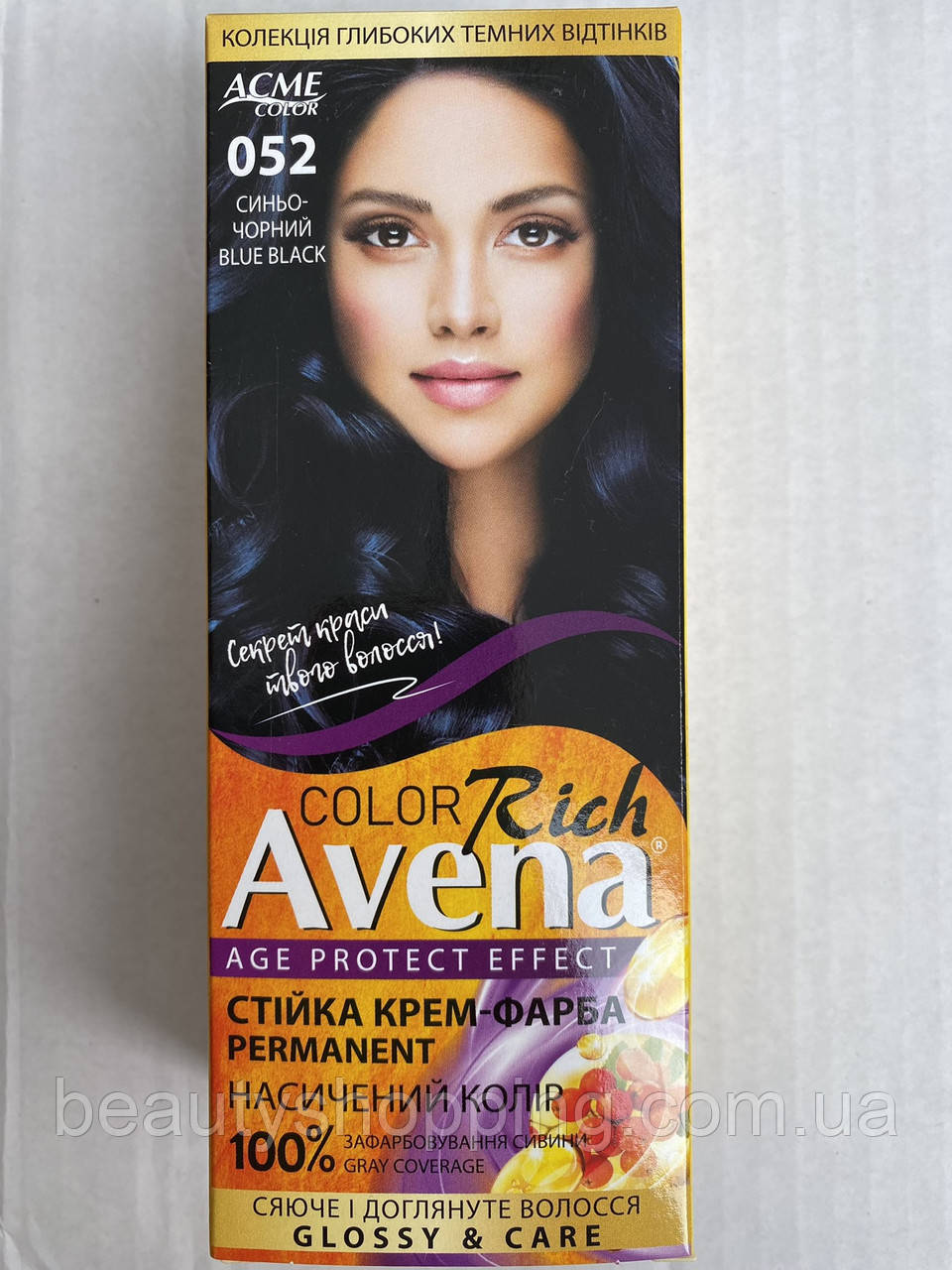 Рябіна Avena Color Rich Фарба для волосся 052 Синьо Чорний Acme Color