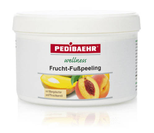 Скраб для рук і ніг фруктовий з олією манго та персику PediBaehr Frucht-Fupeeling, 450 мл, фото 1