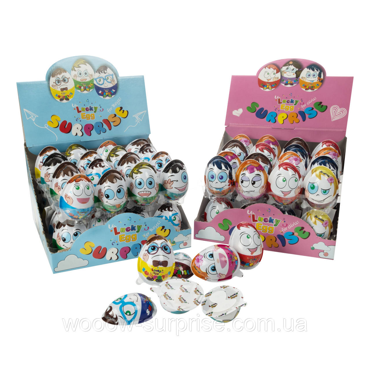 Яйце Lucky egg з іграшкою-сюрпризом і шоколадною пастою для дівчинки та хлопчика 15г