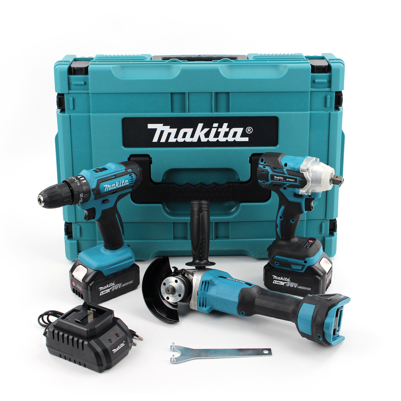Набір 3в1 АКБ Makita 36V (Ударний шуруповерт DTW485 + Болгарка 9237CB + Гайковерт DTW301) Набір 3в1 Макіта