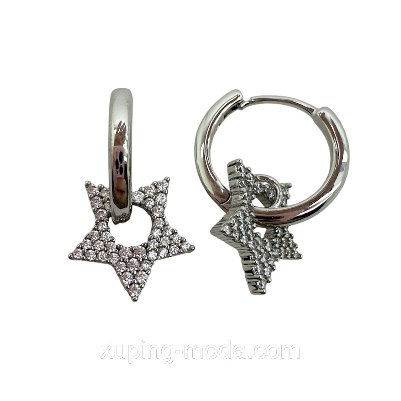 Сережки xuping. 20х10 мм. Родій, фото 1