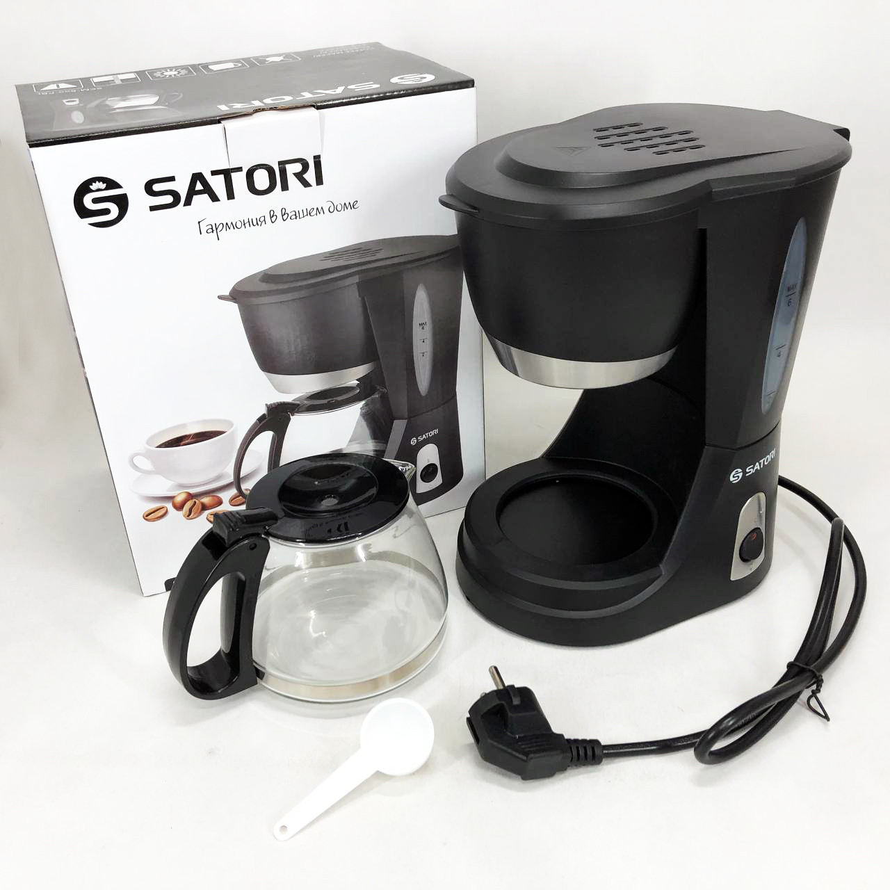 Кавоварка крапельна Satori SCM-600-PBL 650 Вт, Маленька кавомашина для дому, Маленька кавомашина, фото 1