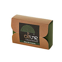Мило оливкове натуральне з листям оливи 100 г Olivie