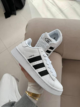 Жіночі Кросівки Adidas Campus 00s White Black / Адідас Кампус 00 Білі з Чорним, фото 1