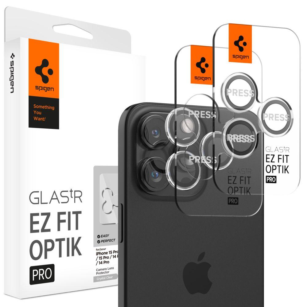 Захисне скло на камеру Spigen EZ Fit Optik 2-Pack для iPhone 16 Pro/16 Pro Max/17 Pro/17 Pro Max Crystal Clear (AGL06914), фото 1