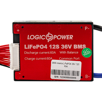 BMS плата LiFePO4 36V 12S Dis 60A Ch 30A, фото 1