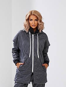 Женский спортивный костюм тройка с жилетом теплый худи с капюшоном комплект стильный повседневный удобный