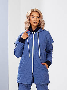 Спортивний костюм-трійка жіночий із жилетом теплого зима худі з капюшоном комплект стильний повсякденний модний