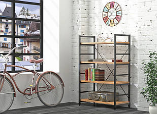 Стелаж офісний низький L-125 New  Дуб Крафт золотой Черный