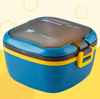 Термостійкий ланч-бокс контейнер з відділеннями для їжі 750 мл Lunch Box З приладами в комплекті