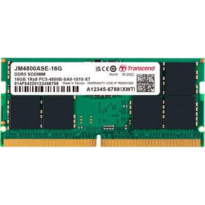 Модуль пам'яті для ноутбука SoDIMM DDR5 16GB 4800 MHz JetRam Transcend (JM4800ASE-16G), фото 1