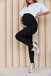 Зручні лосини для вагітних в рубчик Мodena розмір 4XL (54) Lullababe Чорний, фото 3