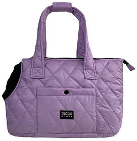 Сумка переноска стьобана для собак Dogs Bomba 23x32x15 см лавандова / Переноски для тварин