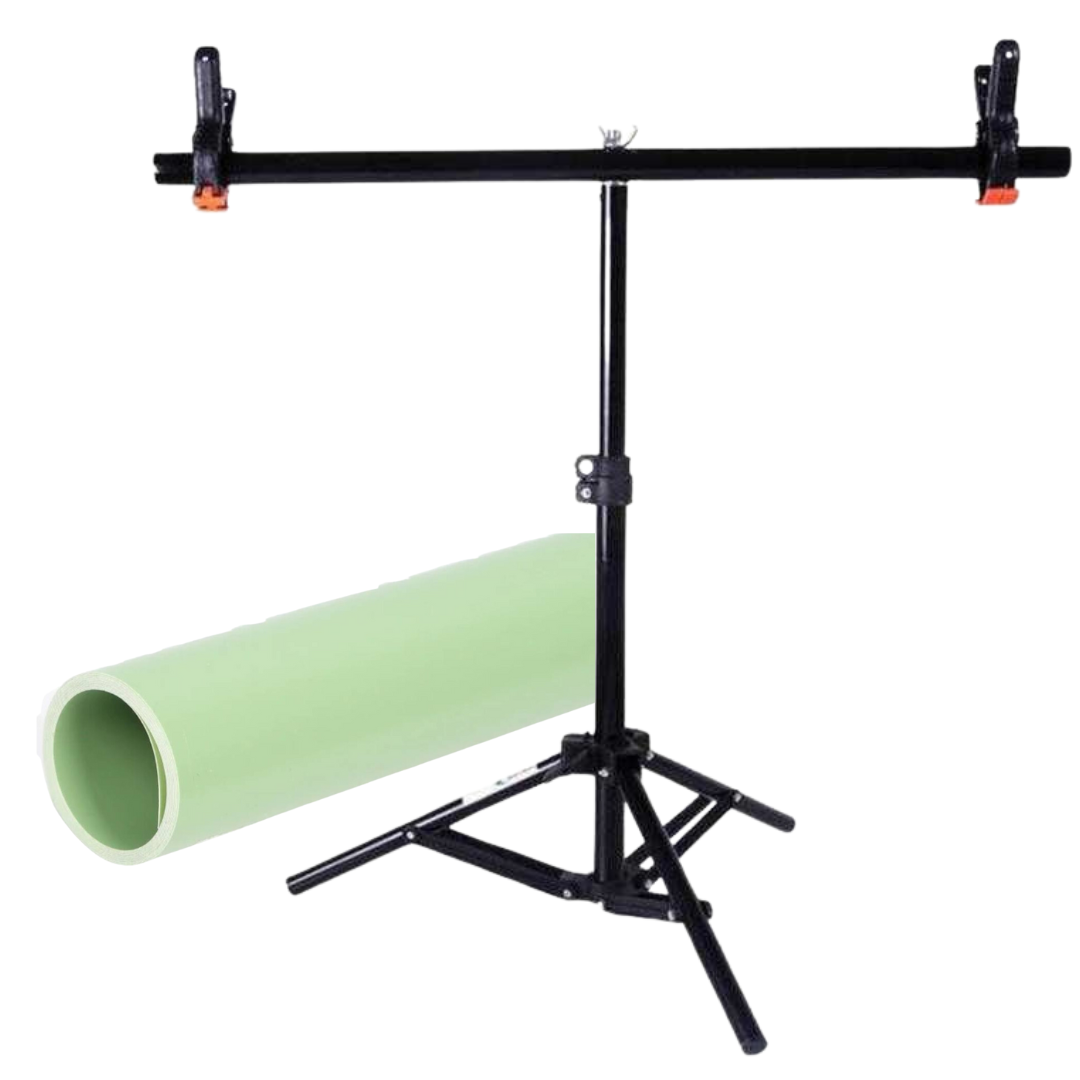 Комплект тримач фону + салатовий ПВХ Фон 70×140 см Profi-light