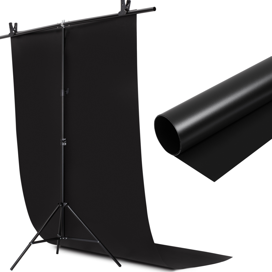 Вініловий ПВХ фон Profi-light 150×200 см Чорний Матовий