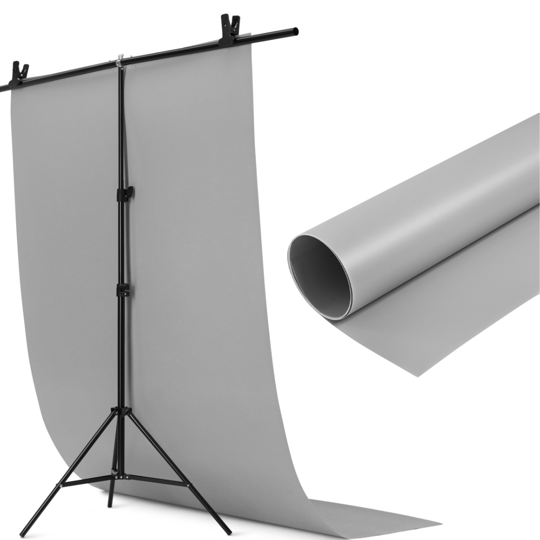 Вініловий ПВХ фон Profi-light 150×200 см Сірий Матовий