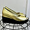 Туфлі жіночі шкіряні з відкритим носком. Колір золото. 37 розмір, фото 3