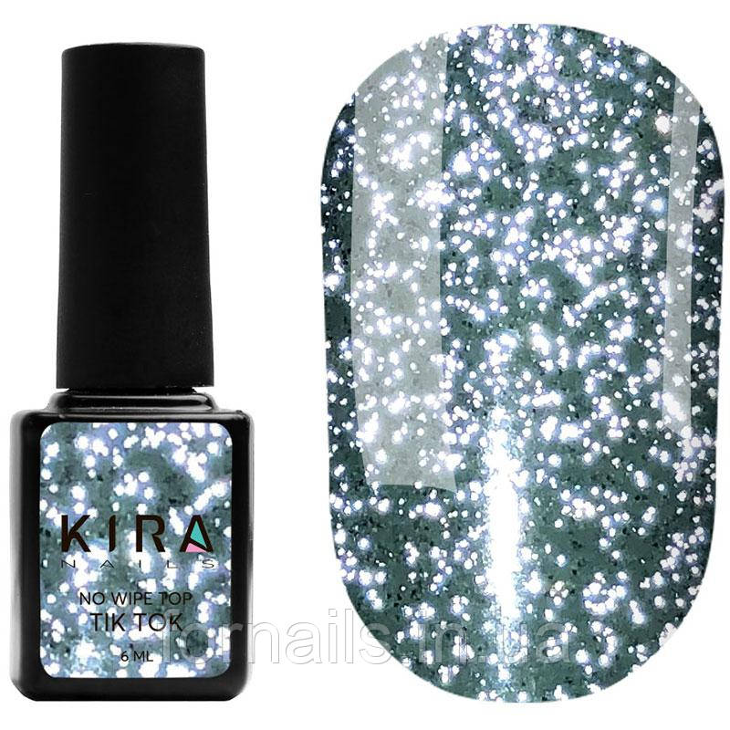 Kira Nails Tik Tok No Wipe Top Coat - світловідбиваючий топ без липкого шару, 6 мл