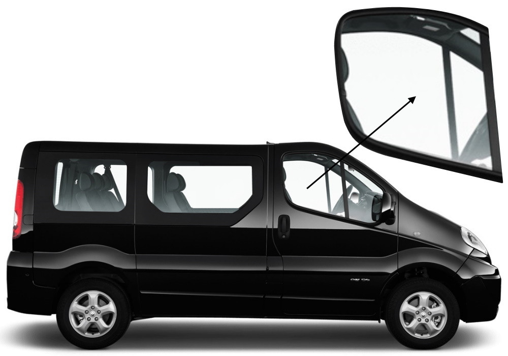 Бічне скло Renault Trafic 2001-2014 передніх дверей праве, фото 1