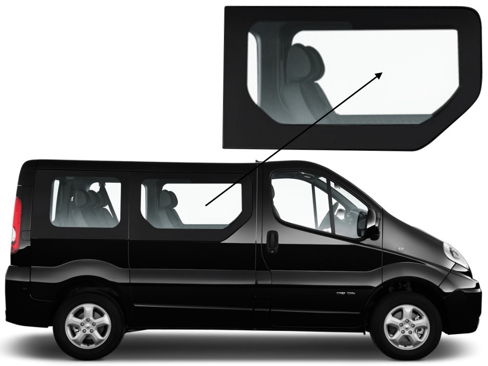 Бічне скло Renault Trafic 2001-2014 салону переднє праве, фото 1